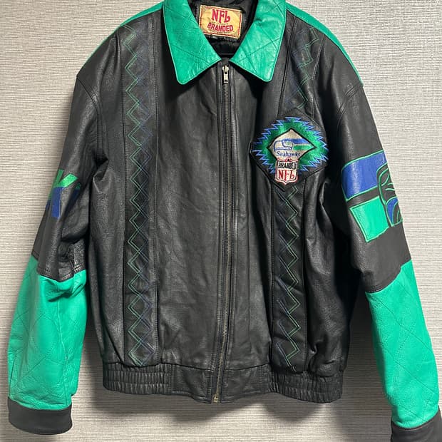 NFL 시애틀 시호크스 레더 자켓 XL