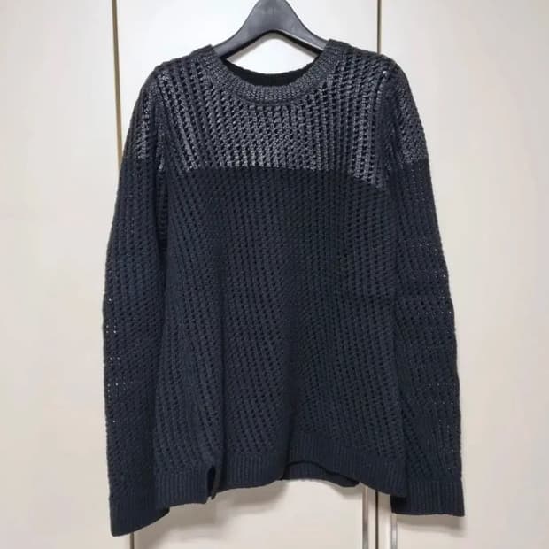 EDUN 울 니트스웨터 오일코팅 M