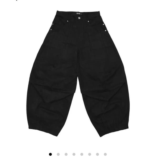 아이필럭키 점보 다트 와이드 팬츠 블랙 m