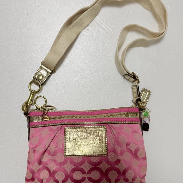 💗코치 COACH 미니 파우치 숄더백 / 시그니처 핑크 / 가벼운 데일