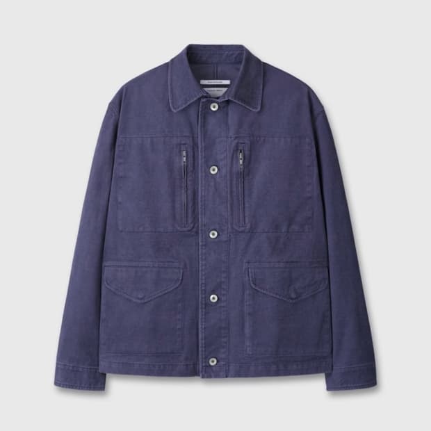 Vintage washed work jacket(Violet blue)