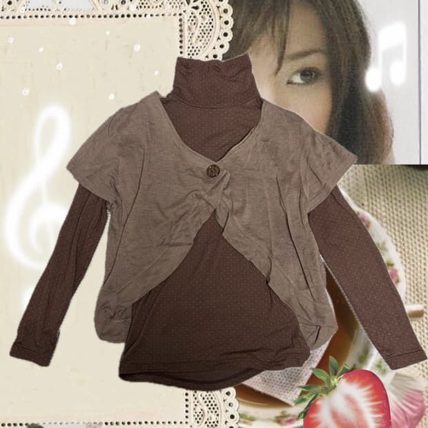 Vintage 발렌타인 브라운 도트 상의 세트