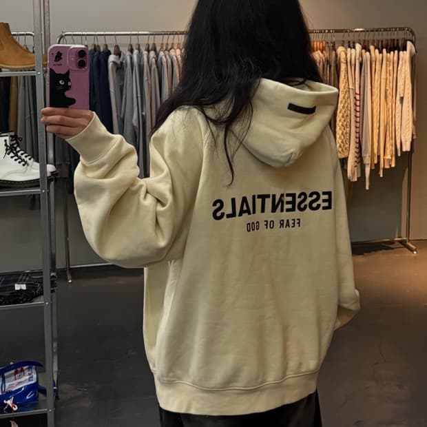 피어오브갓 에센셜 빅로고 오버핏 후드티 A1342