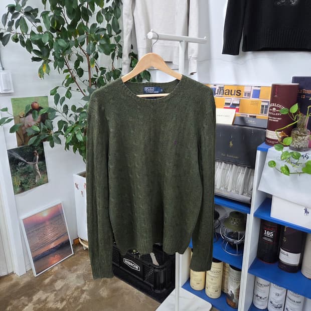 폴로랄프로렌 실크 케이블 니트 XL