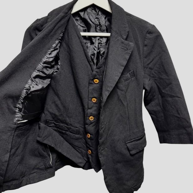 꼼데가르송 09AW 축융 7부 레이어드 자켓