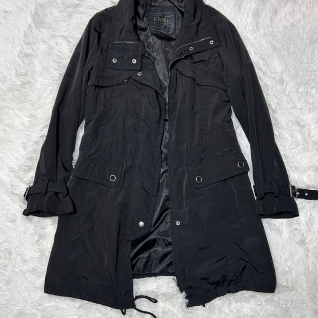 neck buckle detailed pocket jacket