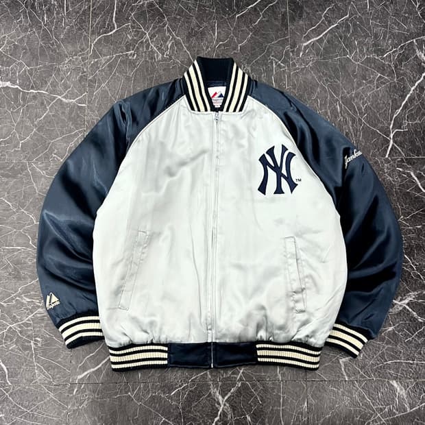 마제스틱 양키스 사틴 바시티 자켓