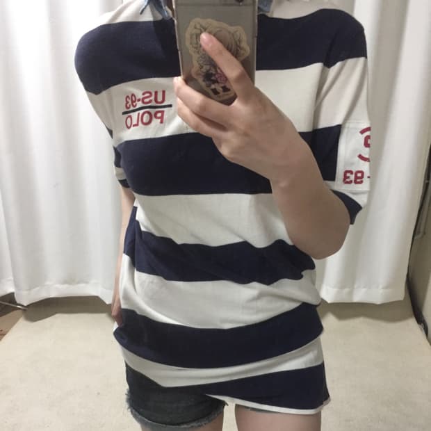 폴로 스트라이프 카라 PK 반팔 티셔츠