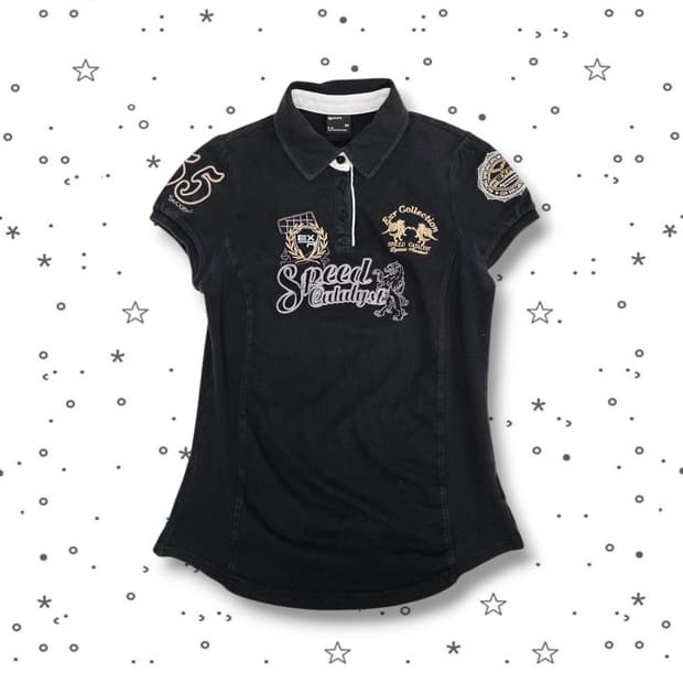 90 EXR 자수 반팔 카라티셔츠