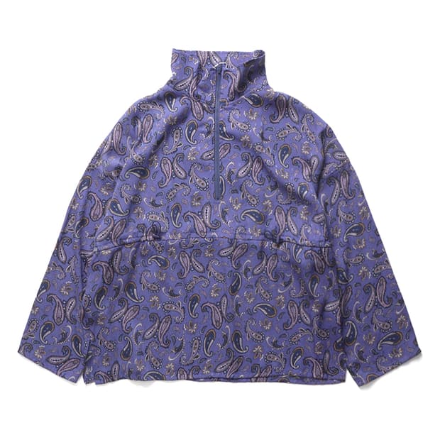 maturely Paisley Print Half Zip Shirt