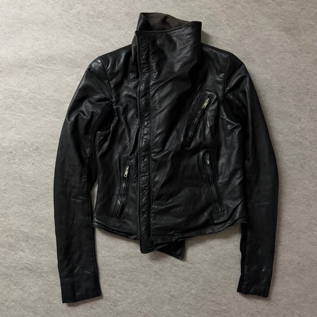 릭오웬스 램스킨 하이넥 자켓