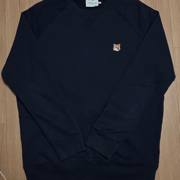 XL) 메종키츠네 폭스 헤드 패치 네이비 맨투맨