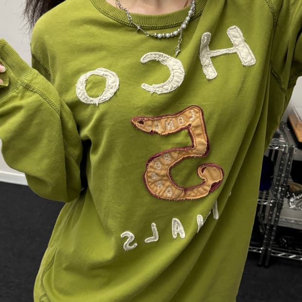 홀리스터 00s 말차 컬러 롱슬리브 티셔츠