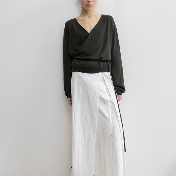 Wrap summer knit (charcoal) 썸머니트