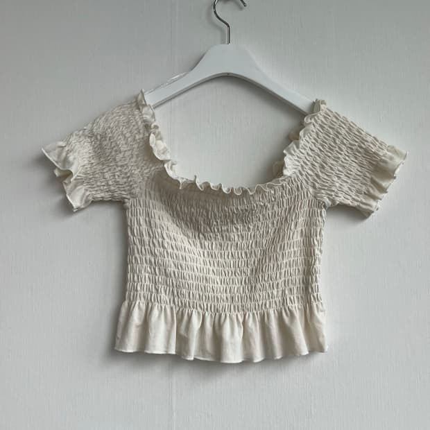 Vintage Ivory Smocked Blouse