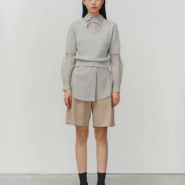 아모멘토 시어 버튼 셔츠