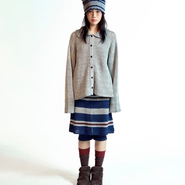 Coyseio NET KNIT CARDIGAN GREY