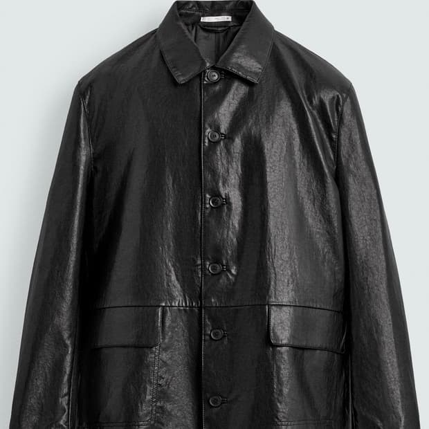 자라 릴랙스핏 페이크 레더 카코트