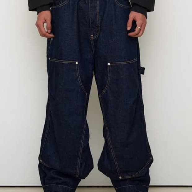 (1사이즈) 9999아카이브 더블니 데님 팬츠