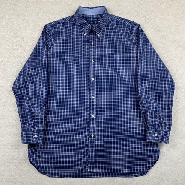 폴로 랄프로렌 포니로고 네이비 체크 셔츠