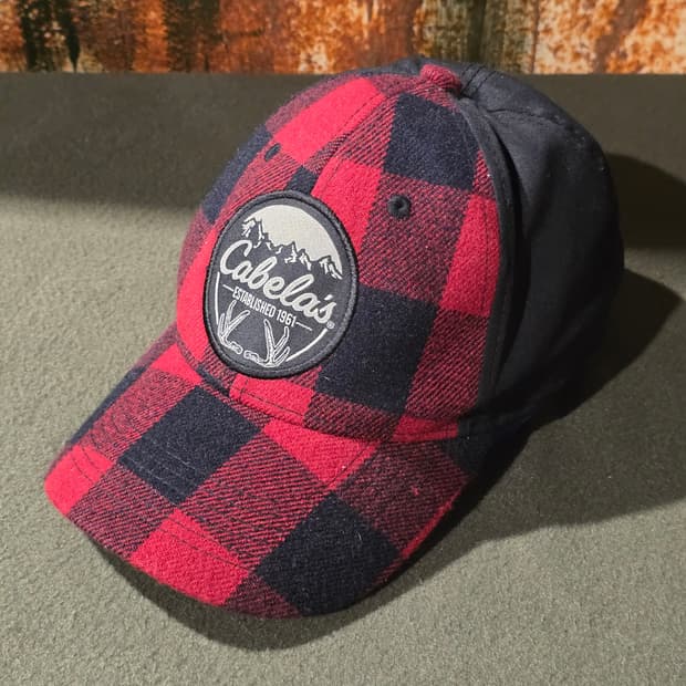 Cabela's Flannel Check Pattern Cap