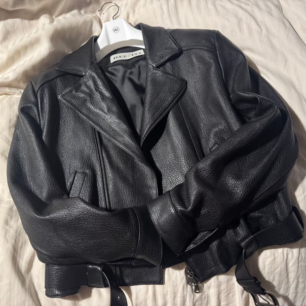 렉토 26ss 빈티지 더블 라이더 레더 자켓 블랙 M