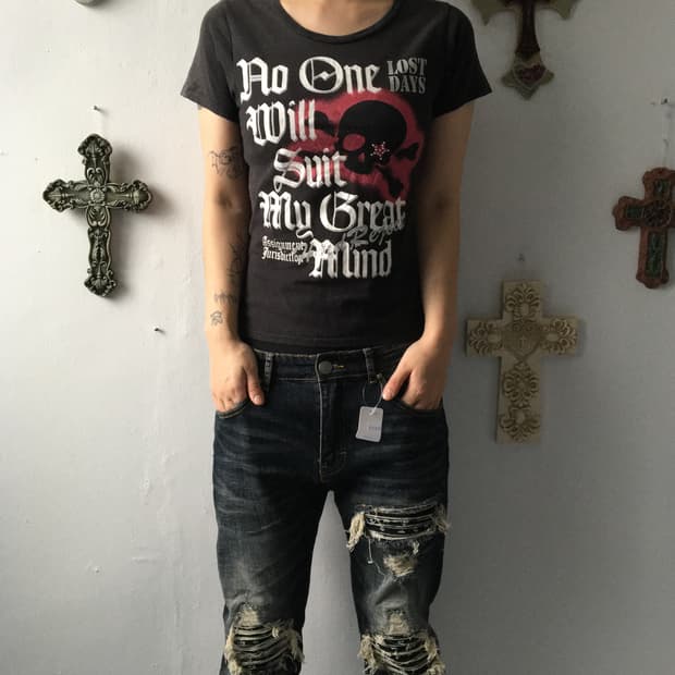 Skull printing t shirt