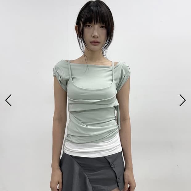 플레어업 Layered Bustier T-Shirt Mint