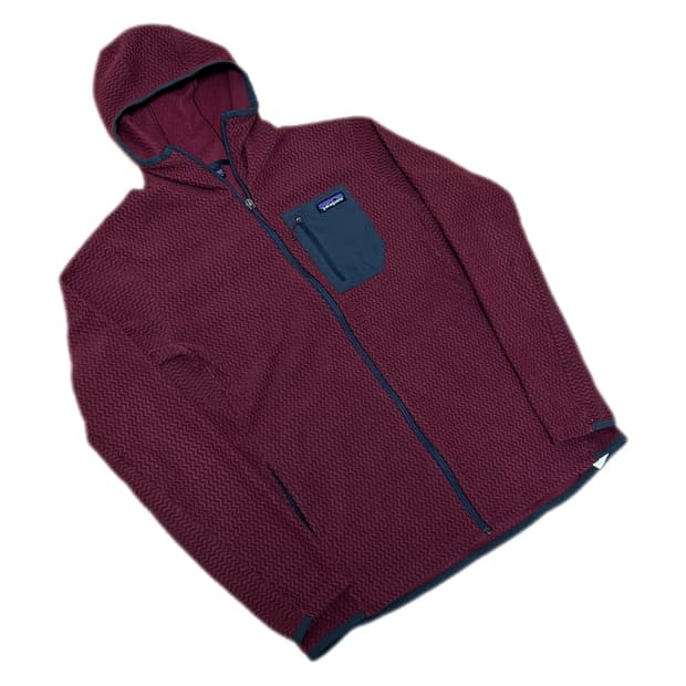 파타고니아 버건디 R1 후드집업 자켓