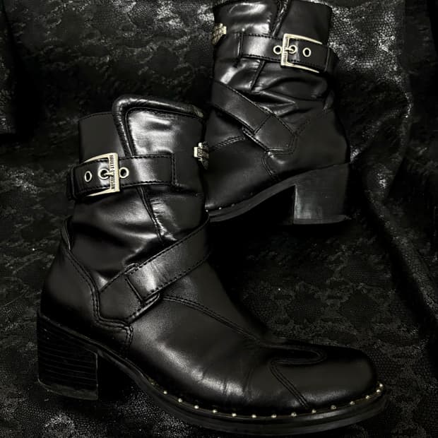 “Harley Davidson” Buckle&Stud Leather Bo