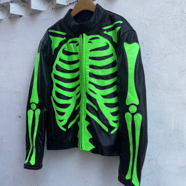 [택 X ] 스켈레톤 소가죽자켓 -100-105 (밴슨 스타일)