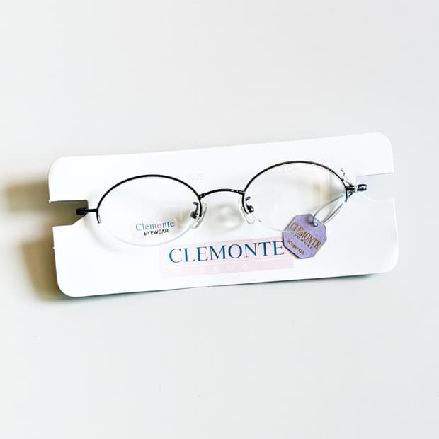 CLEMONTE 오벌 반무테 메탈 프레임 빈티지 안경