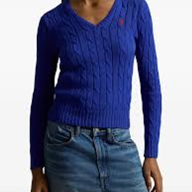 폴로 랄프로렌 케이블 니트 브이넥 스웨터 S사이즈