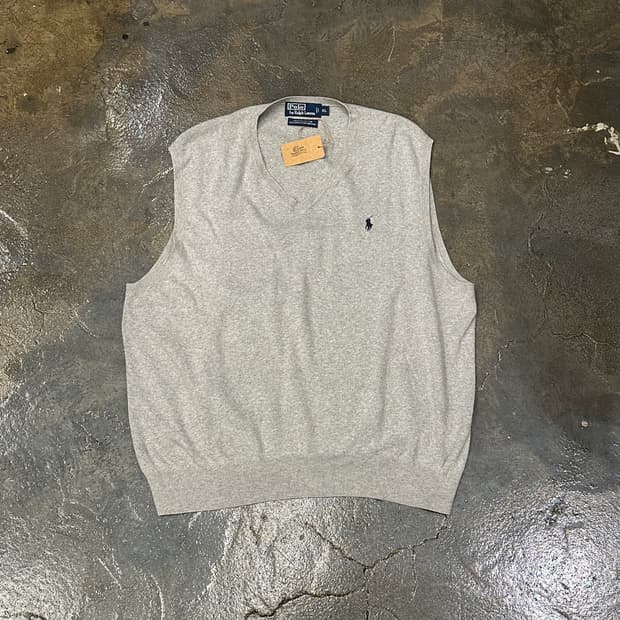 폴로 랄프로렌 브이넥 니트 조끼 XL