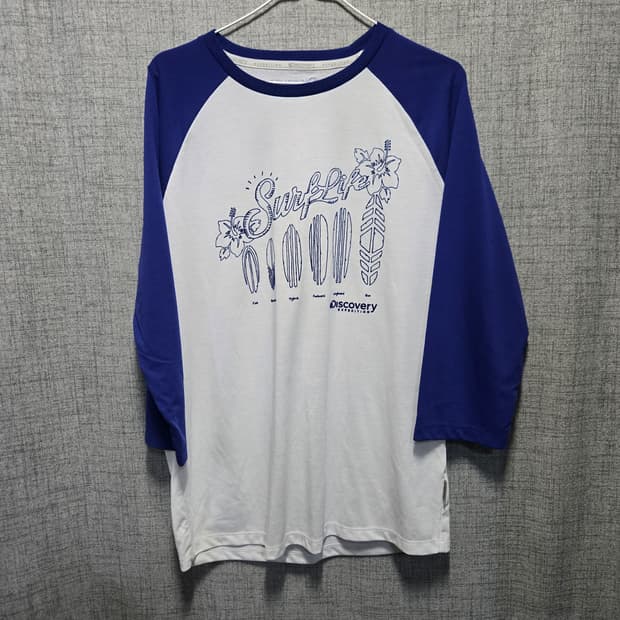 디스커버리 레글런 나그랑  7부 티셔츠 화이트/블루 