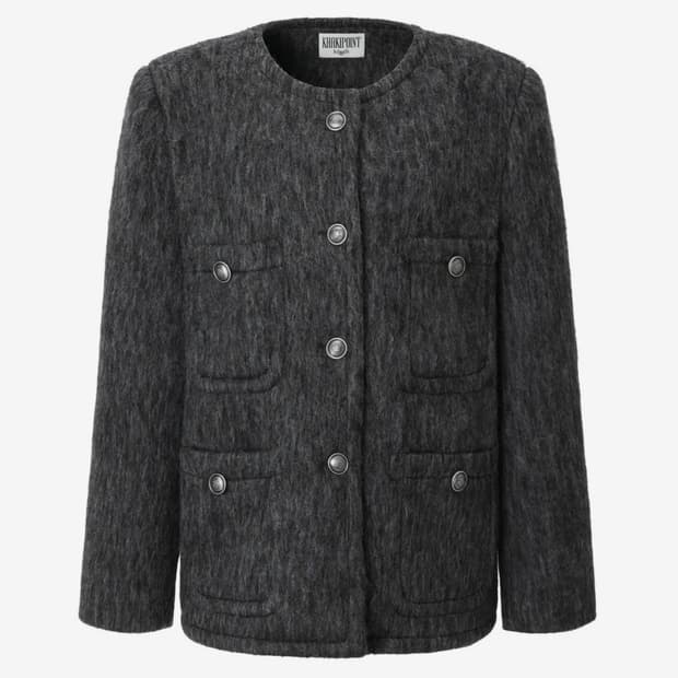 카키포인트 앤틱 울 자켓 차콜