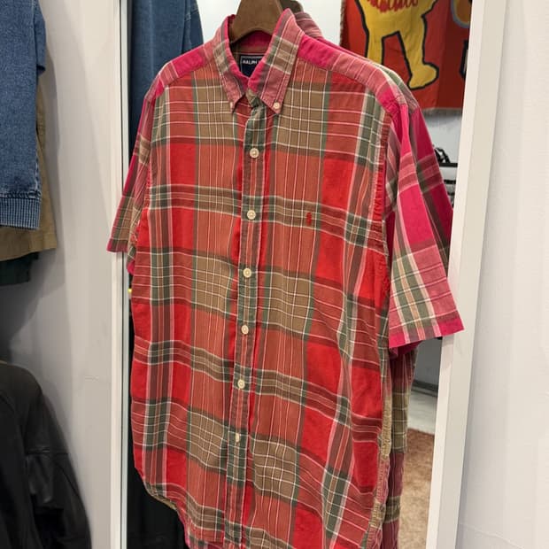 90s Polo Sport 폴로 스포츠 체크 반팔 셔츠