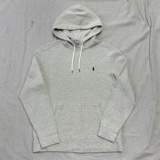 폴로랄프로렌 빈티지 크림 브라운포니 니트 후드 M