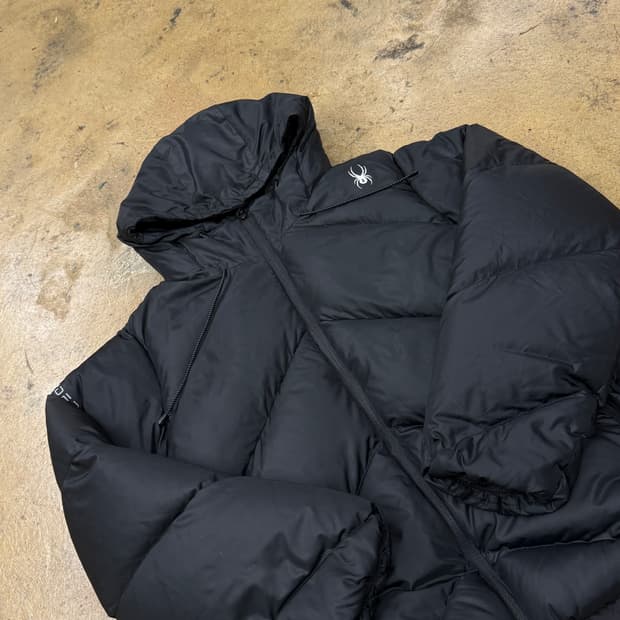 [정품/S] 스파이더 블랙 후드 패딩 점퍼 b10