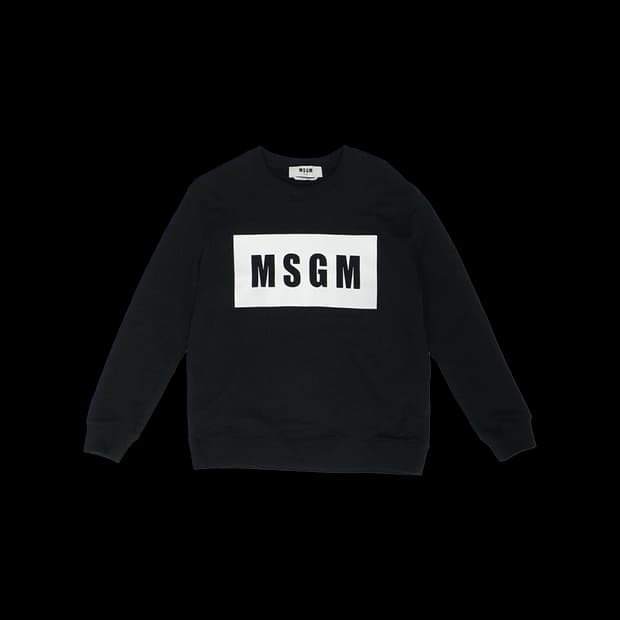 MSGM 박스 로고 맨투맨 블랙