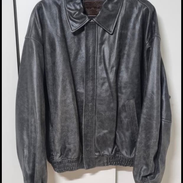 stu 오버핏 레더 블랙 L사이즈