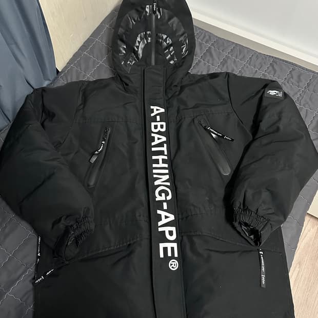 베이프 샤크 후드 패딩 블랙 XL