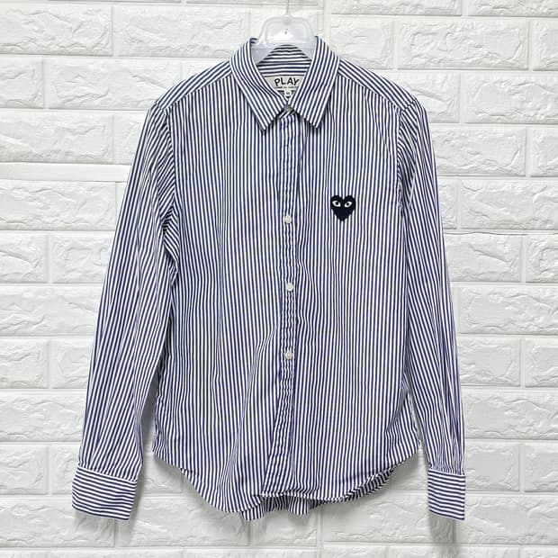택포) 꼼데가르송 PLAY 스트라이프 셔츠 M