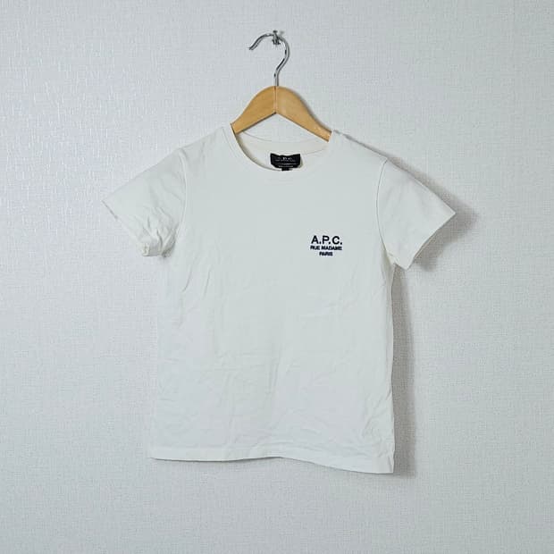 아페쎄 A.P.C 데니스 로고 반팔 티셔츠 라운드넥 초크 크롭 XS