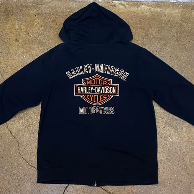미국 빈티지 할리 데이비슨 로고 후드집업 후드티