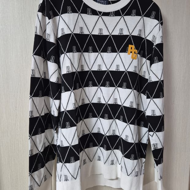 (정품) 파리게이츠 아가일 패턴 니트 남성 골프니트 XL