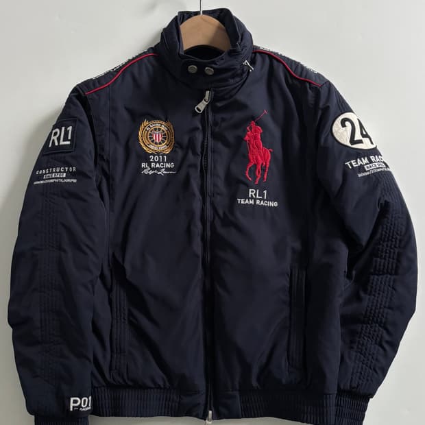 Polo 폴로 랄프로렌 빅포니 성조기 자수 레이싱 봄버자켓