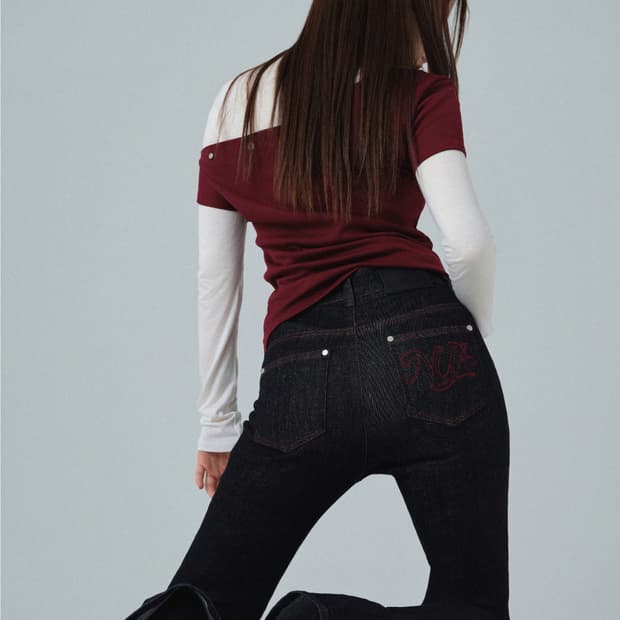 누아서울 스티치 부츠컷진 블랙 2 사이즈