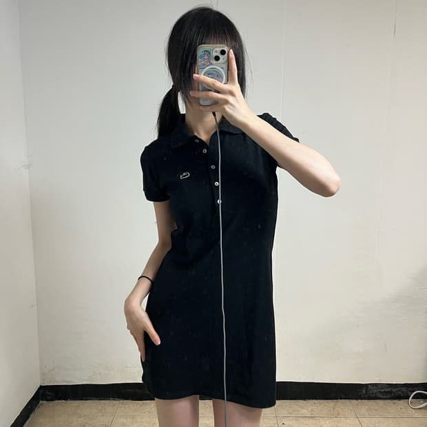 Lacoste Black Collar Dress