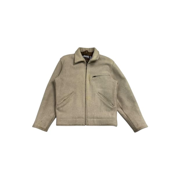 쇼트 빈티지 울 재킷 베이지